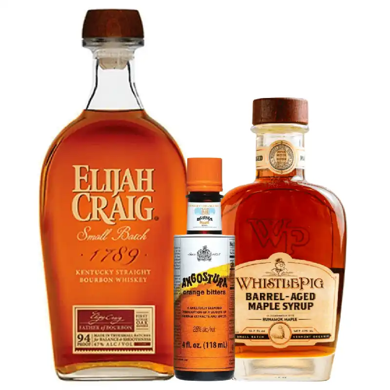 Old Fashioned Bundle – Elijah Craig, WhistlePig & Angostura Bitters Crafted