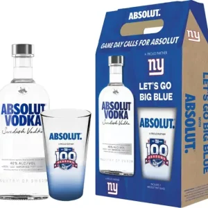 While Supplies Last Absolut Vodka Limited Edition Gift Set with NY Giants