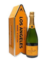 VEUVE CLICQUOT CHAMPAGNE BRUT YELLOW LABEL W/ LOS ANGELES ARROW FRANCE 750ML Must Have