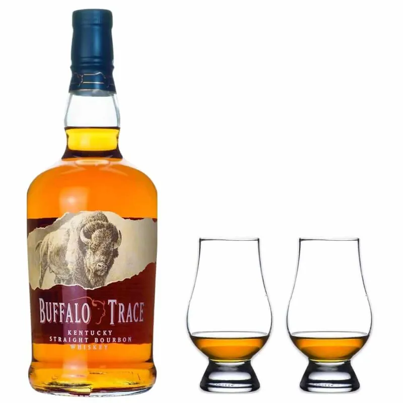 Buffalo Trace Bourbon & Glencairn Whiskey Glass Set Clearance