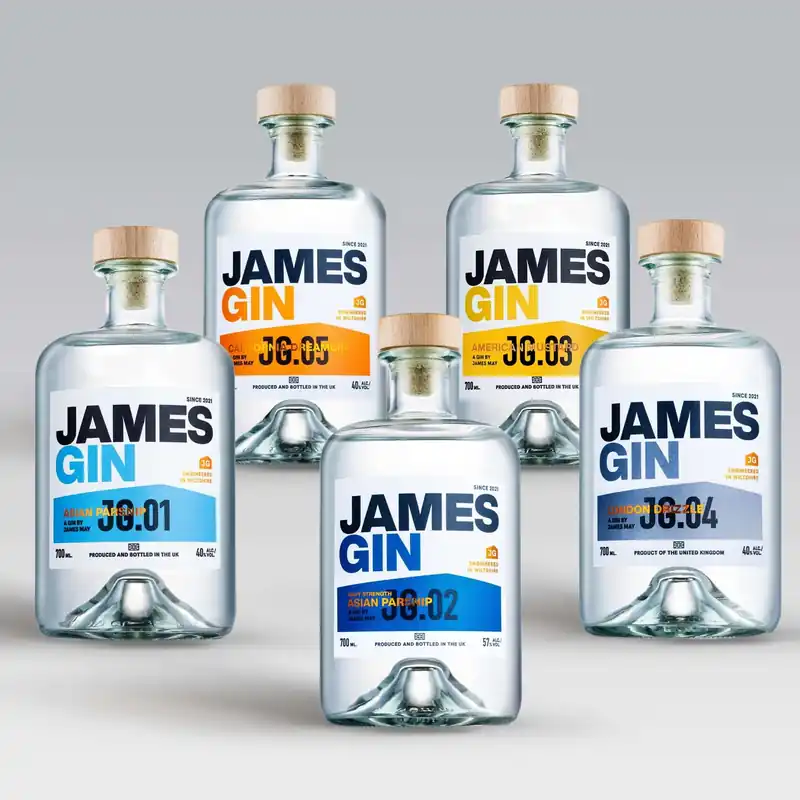 Price Cut James Gin The Famous Five 5 Bottle Bundle W/ Souvenir Gift Key Chain