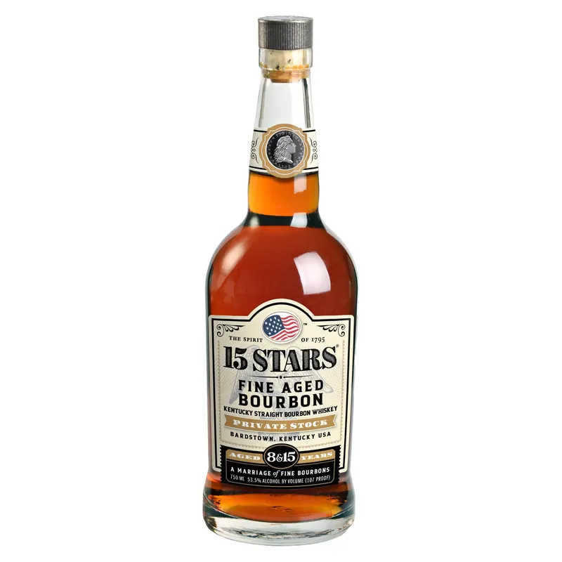 15 Stars Private Stock 8 & 15 Years Aged Fine Aged Bourbon Kentucky Straight Bourbon Whiskey Best Choice