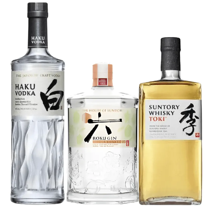 Today Only Taste of Japan Bundle: Roku Gin Minori Select, Haku Vodka & Suntory Toki Japanese Whisky