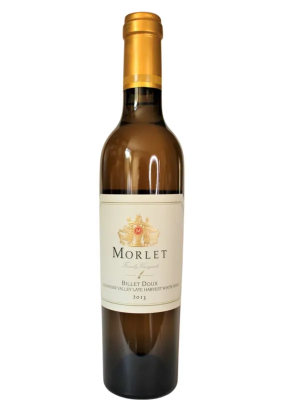Price Drop MORLET FAMILY VINEYARDS WHITE WINE BILLET DOUX LATE HARVEST ALEXANDER VALLEY 2013 375ML