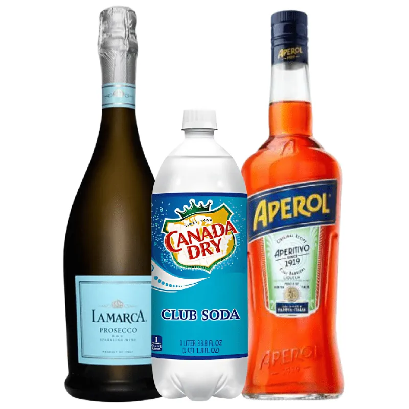 Aperol Spritz Cocktail Kit: La Marca, Aperol Aperitivo, Club Soda Exclusive Offer