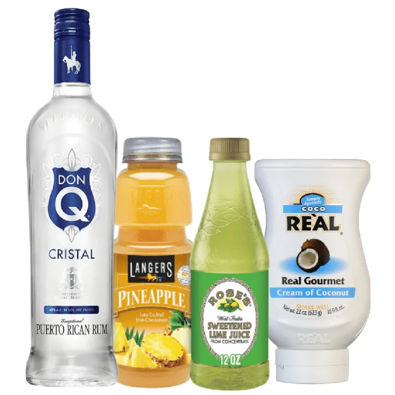 High Quality Pina Colada Cocktail: Don Q, Cream of Coconut, Pineapple & Lime Juices