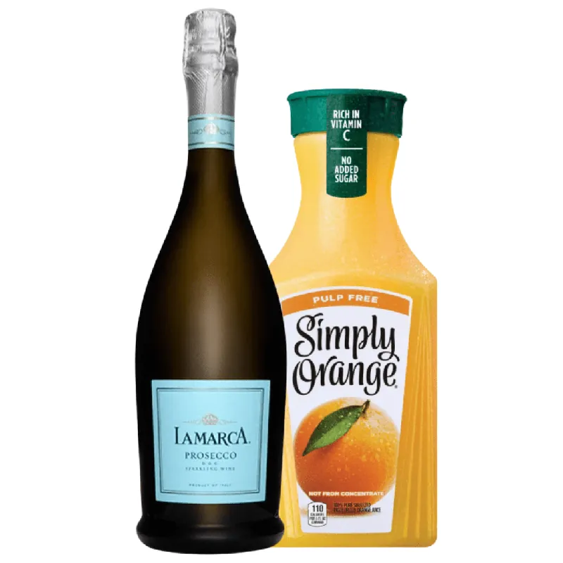 Mimosa Cocktail Kit: La Marca Prosecco & Simply Orange Juice Handmade