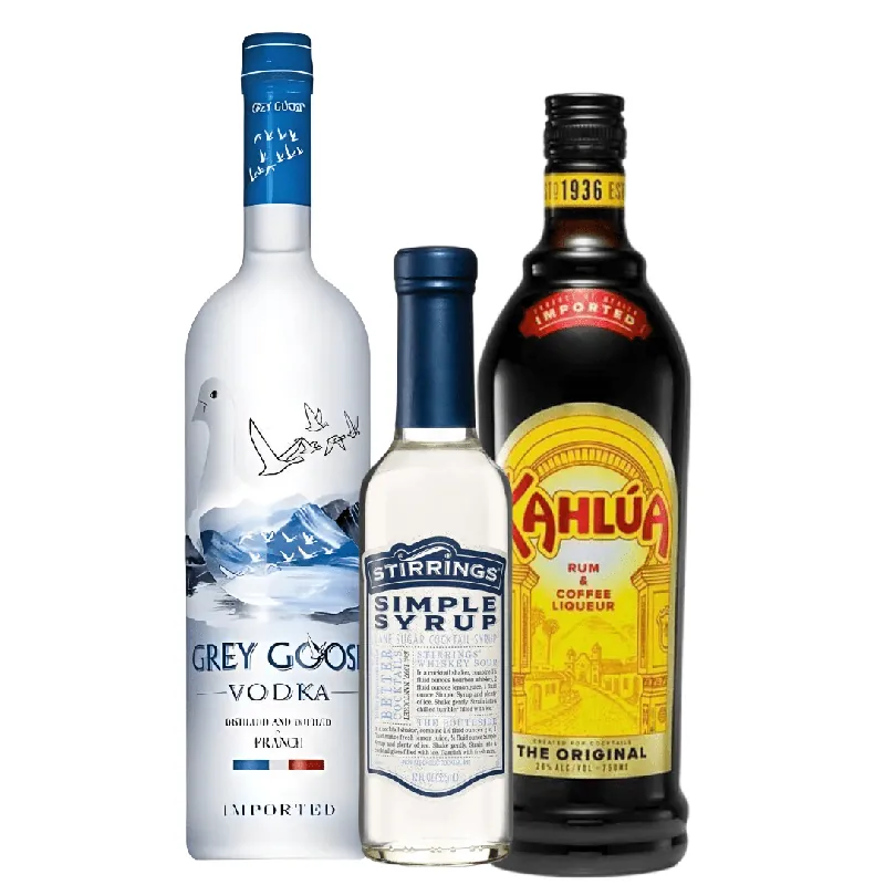 Discount Espresso Martini Cocktail Kit: Grey Goose, Kahlúa, Stirrings Simple