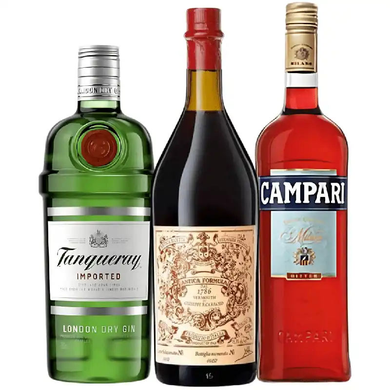 Affordable Negroni Cocktail Kit: Tanqueray Gin, Campari, Carpano Antica Formula