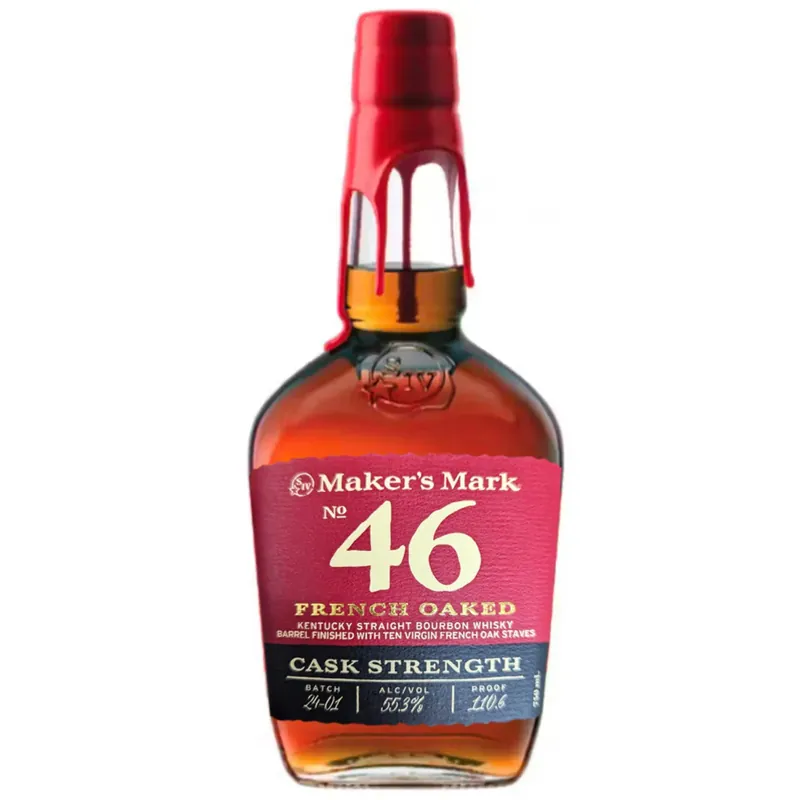 Same Day Shipping Maker's Mark 46 Cask Strength Kentucky Straight Bourbon Whisky Barrel Finished With Ten Virgin French Oak Staves