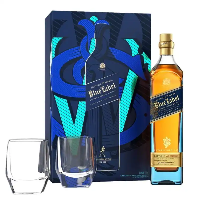 Hassle-Free Returns Johnnie Walker Blue Label Scotch Whisky Gift Set