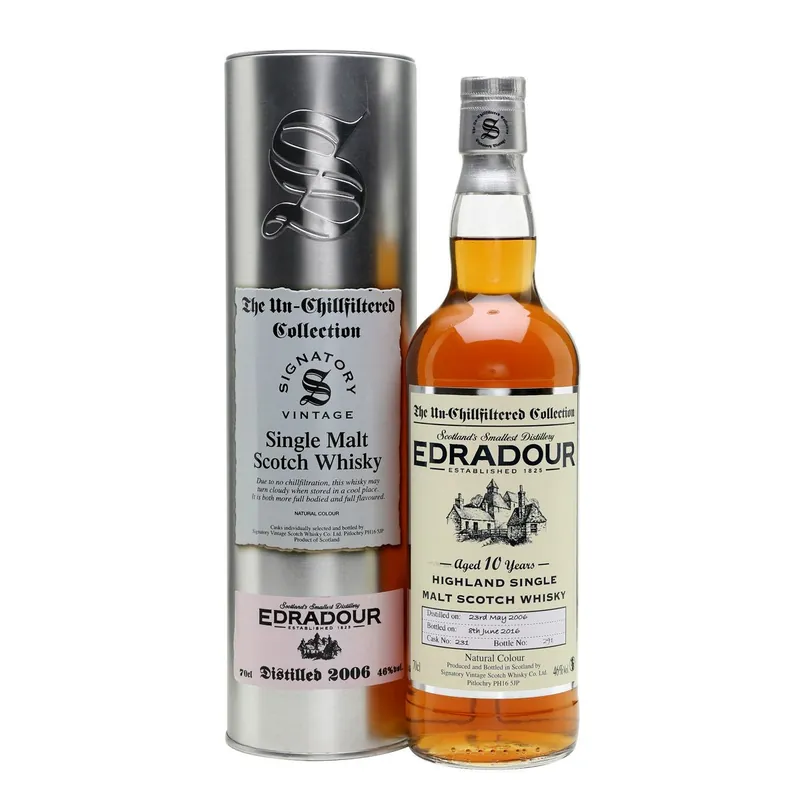 Exclusive Offer Edradour 10 yrs Highland Unchillfiltered Signatory Single Malt Scotch Whisky
