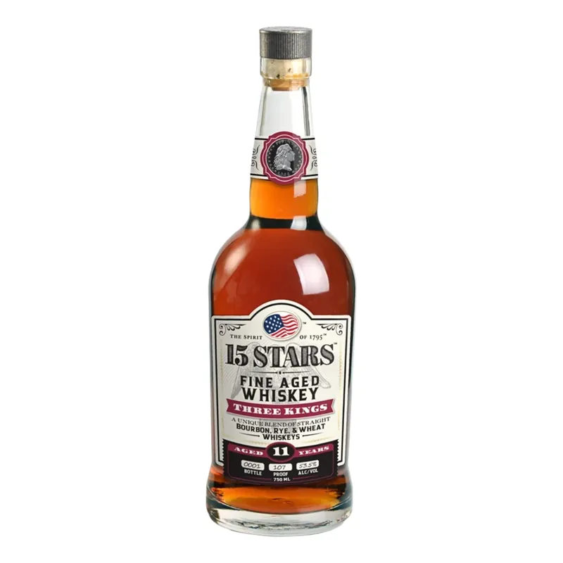 15 Stars Celebration Series 11 Years Old Three Kings Blend Of Straight Bourbon Rye & Wheat Whiskeys Fresh Stock