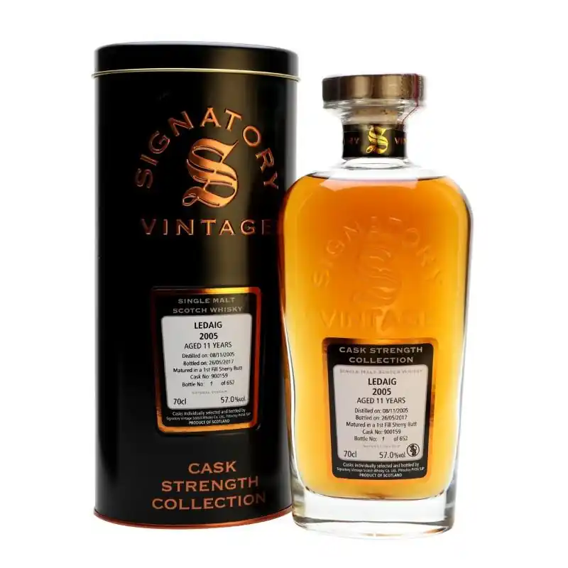 Bargain Ledaig 11 yrs Island Cask Strength Signatory Single Malt Scotch Whisky