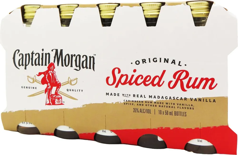 CAPTAIN MORGAN SPICED RUM 50ML 10PK Free Delivery