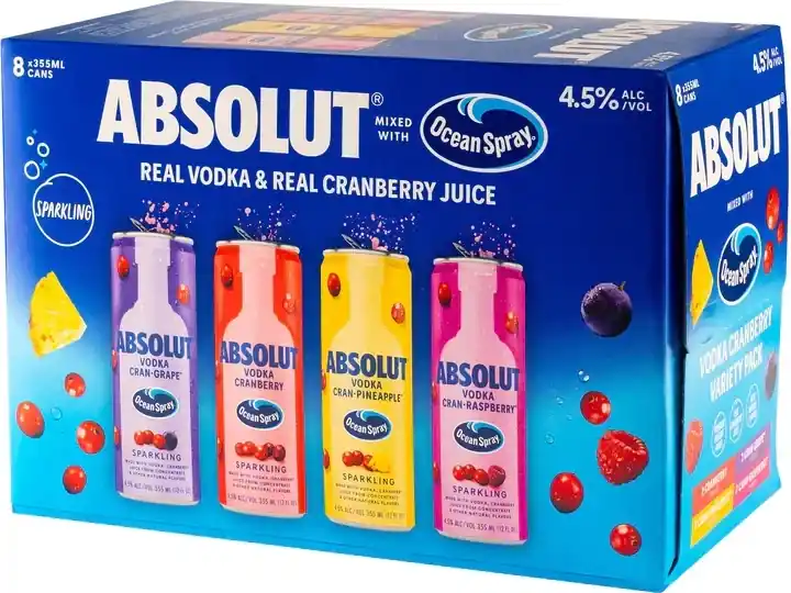 Absolut Oceanspray 8 Pack 355mL Cans Weekend Sale