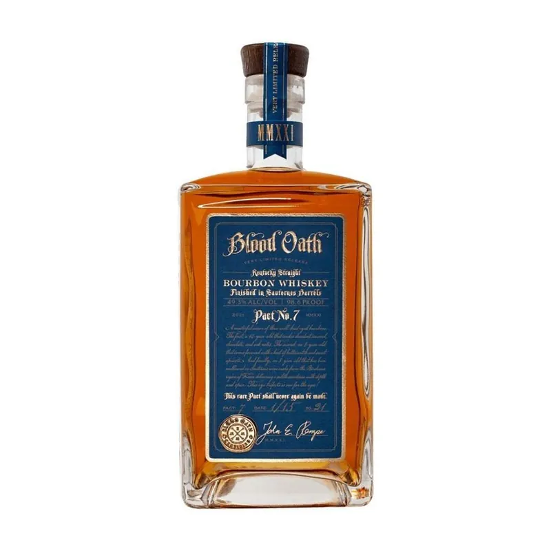 Worldwide Shipping Blood Oath Kentucky Straight Bourbon Whiskey Pact No.7