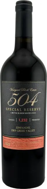 Vineyard Block Estate Block 504 Dry Creek Zinfandel 2022 Next Day Delivery