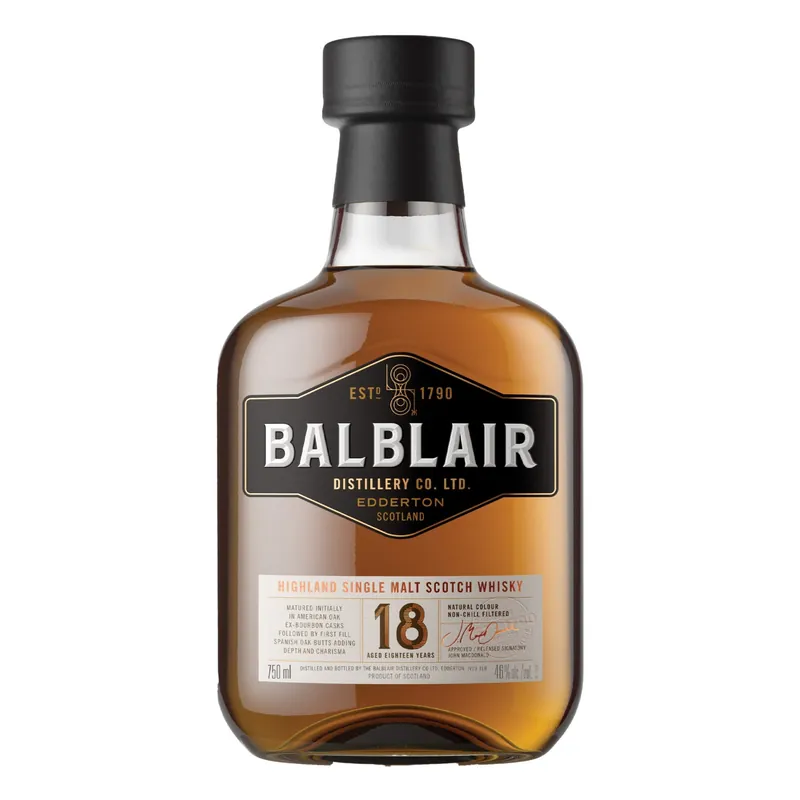 Bargain BALBLAIR SCOTCH SINGLE MALT HIGHLAND 18YR 750ML