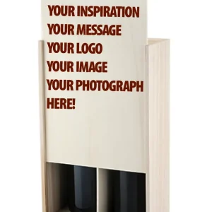 Engraved 2 Bottle Wood Gift Box with Straw Free Returns