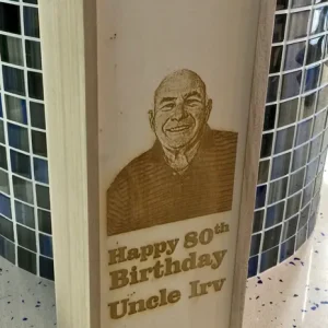 Holiday Sale Engraved Single Bottle Wooden Gift Box with Straw 1.5