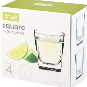 True Square Shot Glasses Set of 4 1.5oz Warranty Included