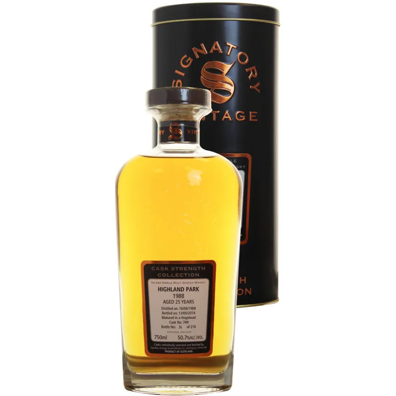 Warranty Included Highland Park Hogshead 25 yrs Island Cask Strength Signatory Single Malt Scotch Whisky