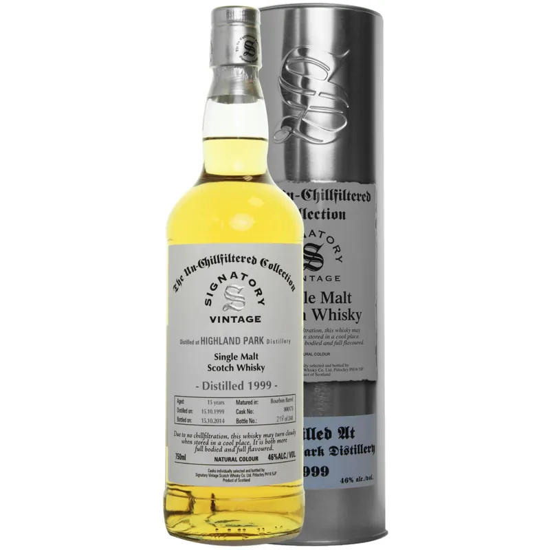 Latest Highland Park Bourbon 15 yrs Island Unchillfiltered Signatory Single Malt Scotch Whisky