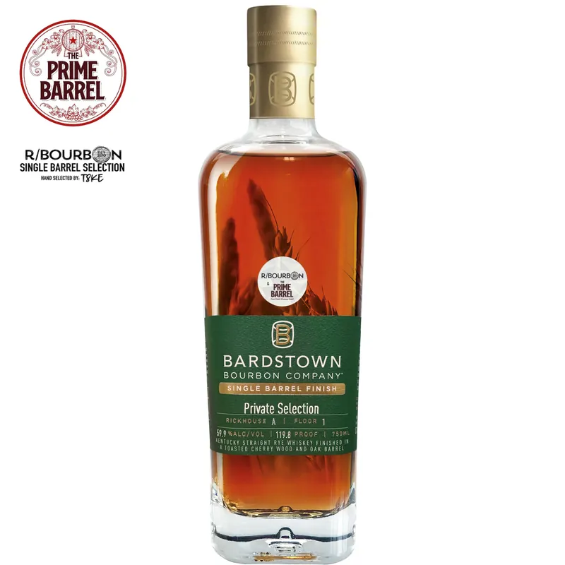 Best Choice Bardstown Bourbon Company Single Barrel Kentucky Straight Rye Whiskey Finished in Toasted Cherry Wood and Oak Barrels The Prime Barrel x R-Bourbon Pick