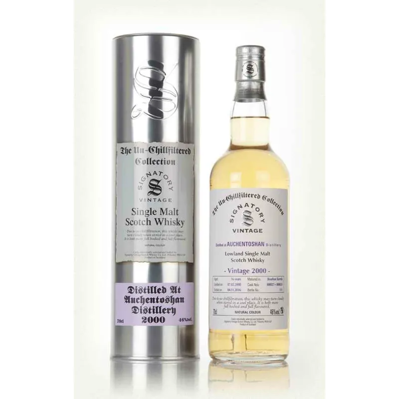 Auchentoshen 2000 Bourbon Barrel Cask16 yrs Lowland Unchillfiltered Signatory Single Malt Scotch Whisky Cheap