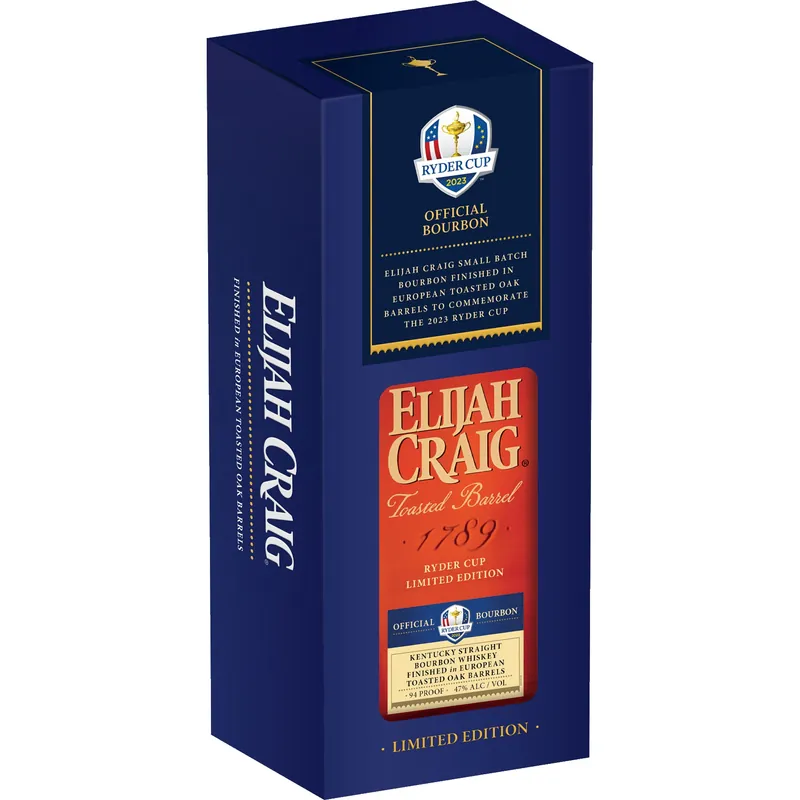 Same Day Shipping Elijah Craig Ryder Cup Limited Edition Toasted Barrel Straight Bourbon Whiskey