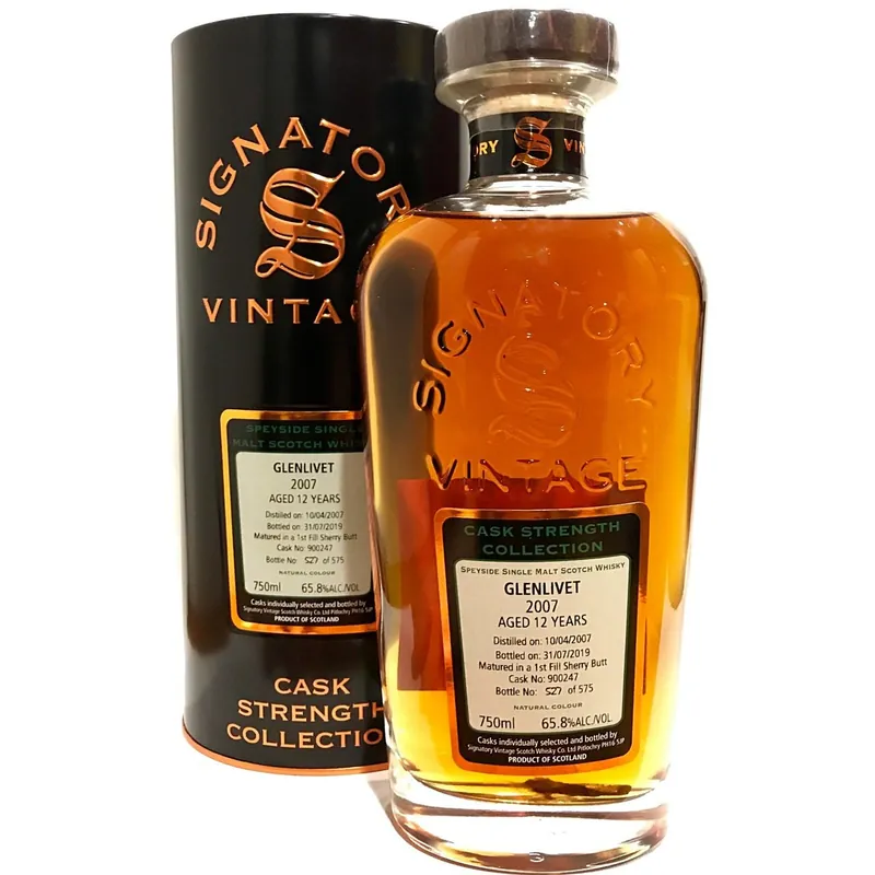 Direct From Manufacturer Glenlivet 12yrs Speyside Cask Strength Signatory Single Malt Scotch Whisky