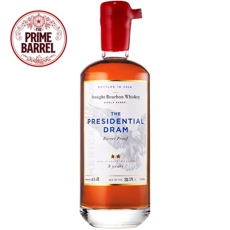The Presidential Dram "Tater In Chief" 8 Years Old Barrel Proof Straight Bourbon Whiskey The Prime Barrel Pick #113 Fast Shipping