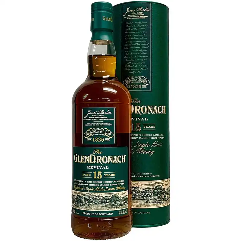 Worldwide Shipping The GlenDronach Revival 15 Years Highland Single Malt Scotch Whisky