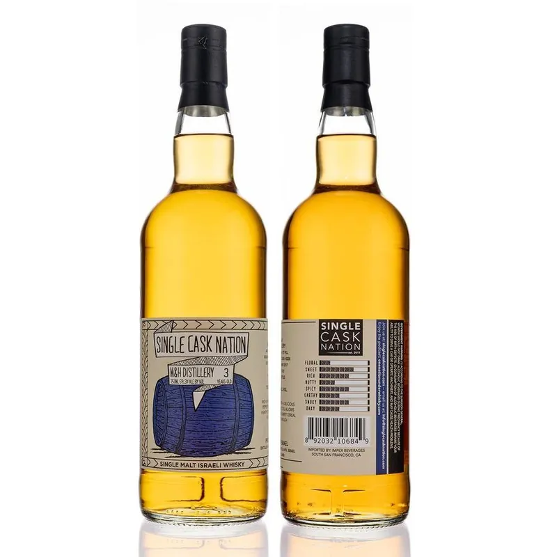 Single Cask Nation 3 Years Old Milk and Honey Distillery Peated Ex-Bourbon Barrel Cask #0228 Single Malt Whisky Low Price