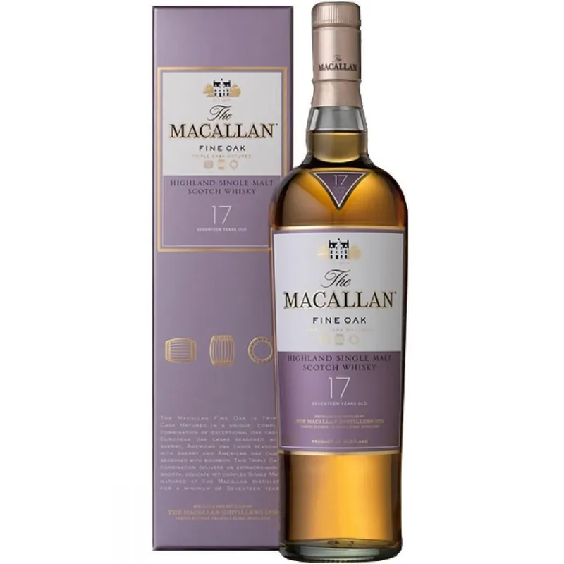 Macallan 17 Year Old Fine Oak Highland Single Malt Scotch Whisky Worldwide Shipping