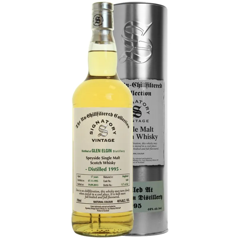 Glen Elgin 17 yrs Speyside Unchillfiltered Signatory Single Malt Scotch Whisky Instant Buy