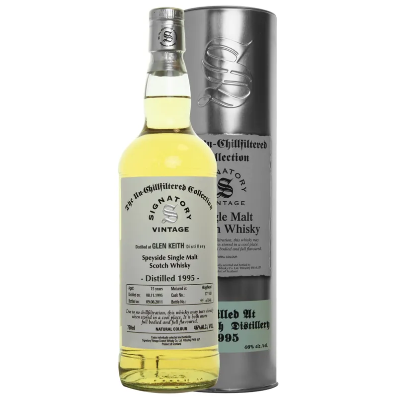 Low Price Glen Keith Hogshead 15 yrs Speyside Unchillfiltered Signatory Single Malt Scotch Whisky