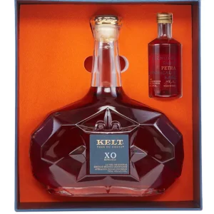 KELT COGNAC XO GRAND CHAMPAGNE TOUR DU MONDE GIFT BOX W/ 50ML PETRA FRANCE 750ML Cheap