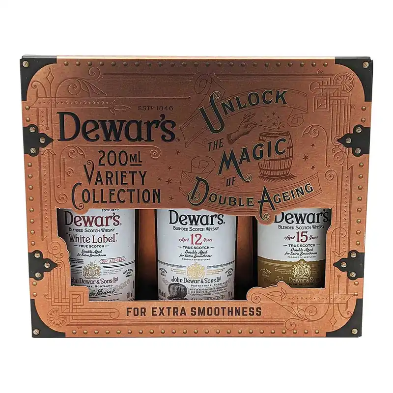DEWARS SCOTCH BLENDED TRI PACK ( WHITE LABEL, 12YR, 15YR) 3X200ML Instant Buy