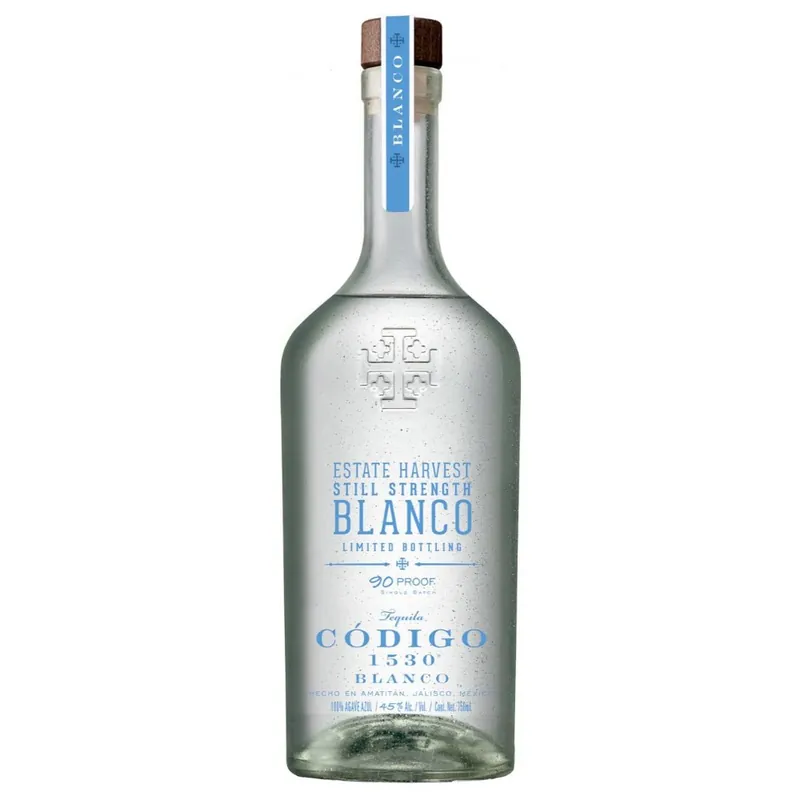 Worldwide Shipping Código 1530 Estate Harvest Still Strength Blanco Tequila