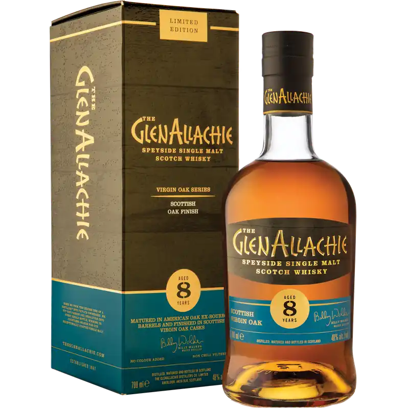 GLENALLACHIE SCOTCH SINGLE MALT VIRGIN SCOTTISH OAK FINISH SPEYSIDE 8YR 700ML New Release