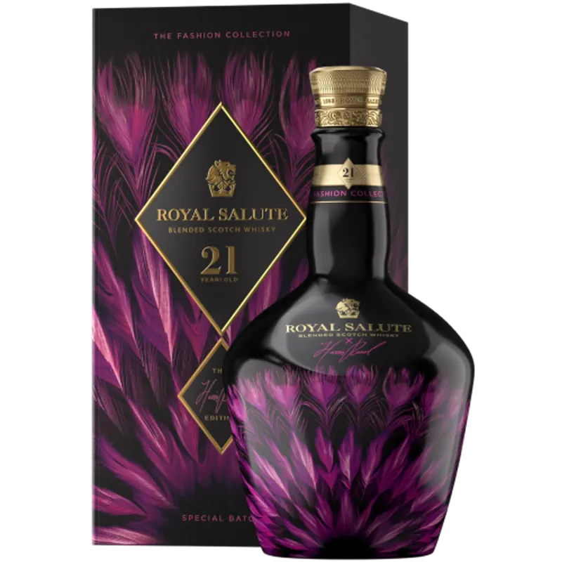 Worldwide Shipping CHIVAS BROTHERS ROYAL SALUTE X HARRIS REED SCOTCH BLENDED LIMITED FASHION EDITION PURPLE BOTTLE 21YR 700ML