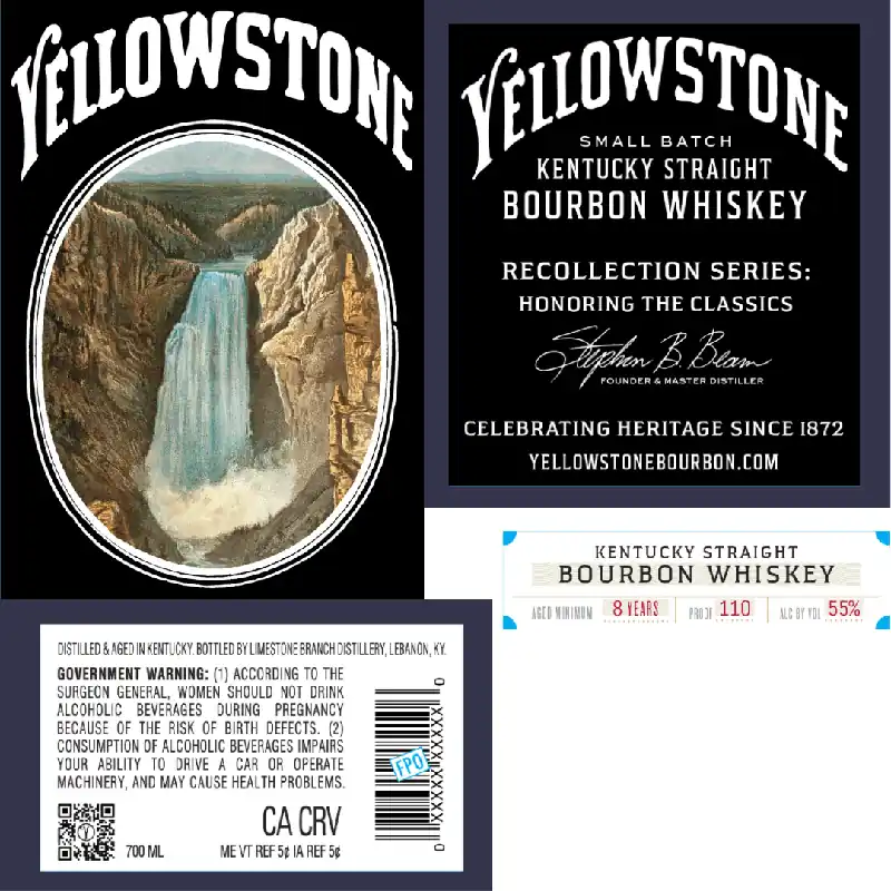 Warranty Included Yellowstone Recollection Series 8 Year Old Straight Bourbon Whiskey