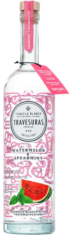 TRAVESURAS TEQUILA BLANCO WATERMELON SPEARMINT INFUSED 750ML Fast Shipping