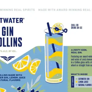 Bulk Order Cutwater Gin Collins Canned Cocktail 4 Pack