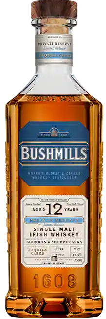 BUSHMILLS WHISKEY SINGLE MALT TEQUILA CASKS PRIVATE RESERVE LIMITED RELEASE IRISH 12YR 750ML Fan Favorite