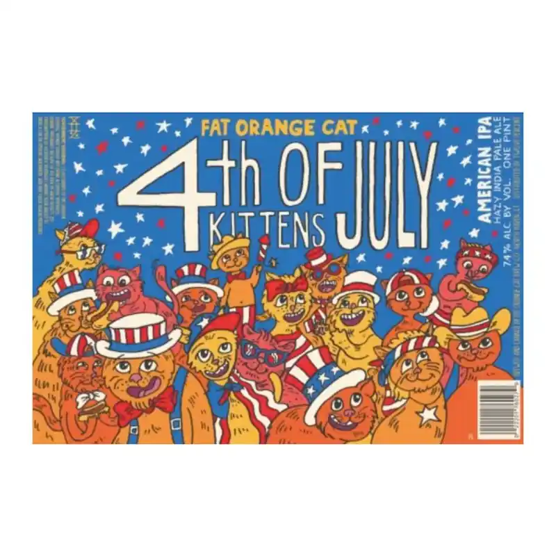 Price Drop FAT ORANGE CAT 4TH OF JULY DIPA 4PK