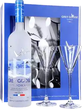 Bulk Order GREY GOOSE VODKA FRANCE GIFT PK W/ 2 GLASSES 750ML