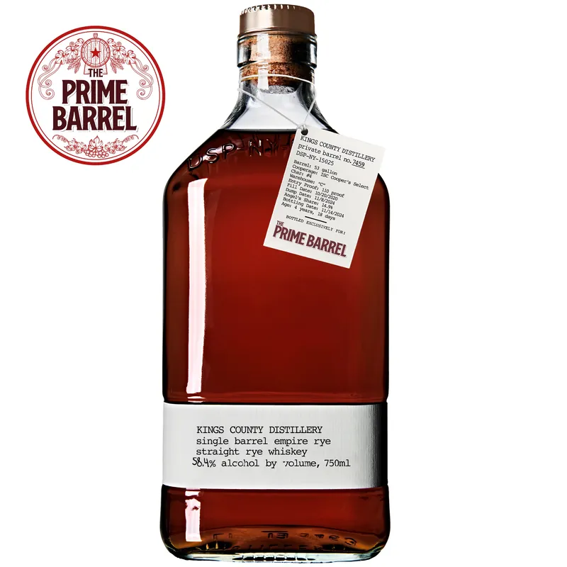 Kings County Distillery "Empire State Of Mind" Private Barrel Empire Rye The Prime Barrel Pick #116 Certified